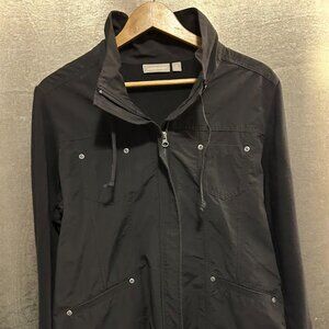 Croft & Barrow Women Utility Jacket Black Zipper Pockets Drawstring Size L